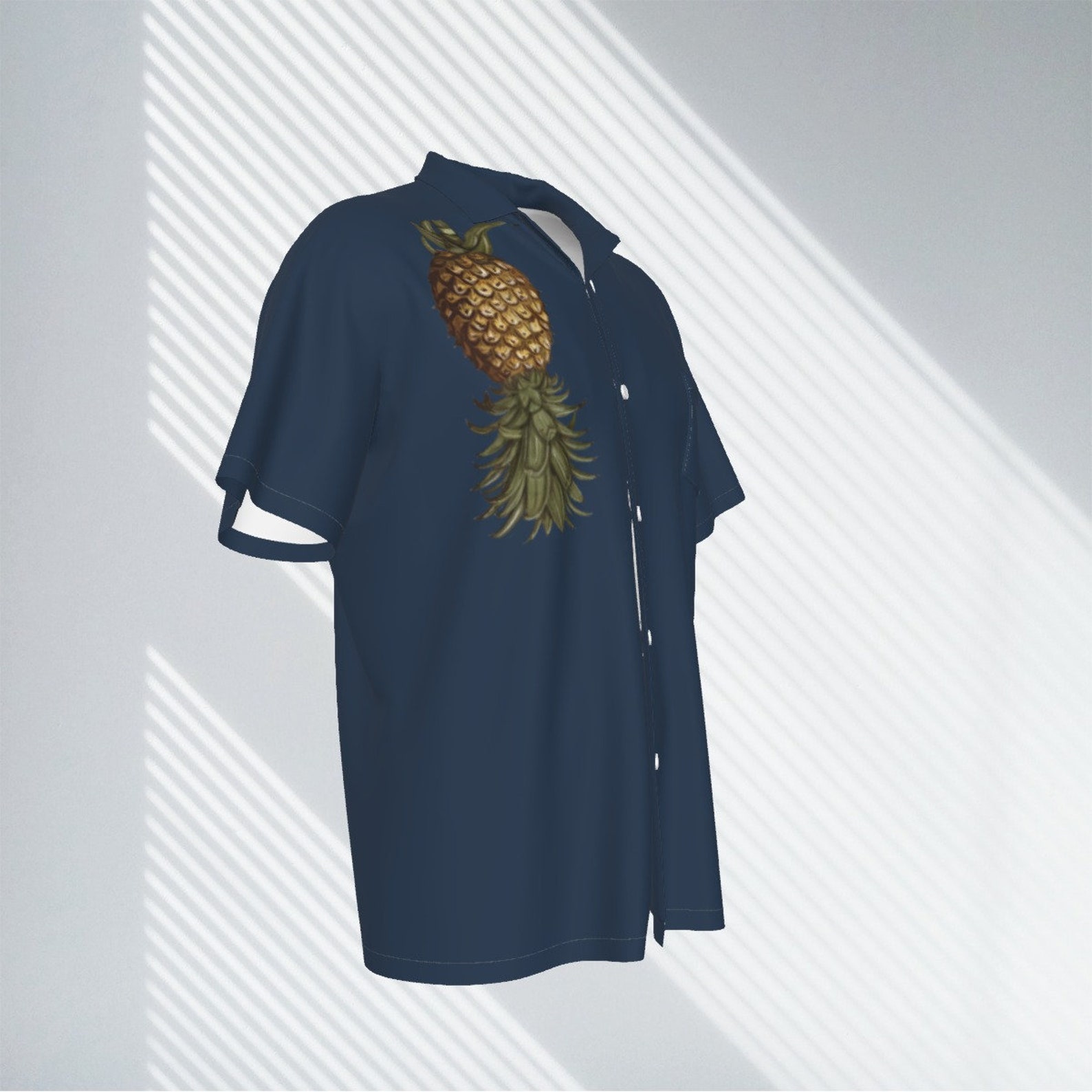 Upside Down Pineapple Hawaiian Shirt With Pocket Etsy