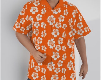 Orange HibisucsButton Closure