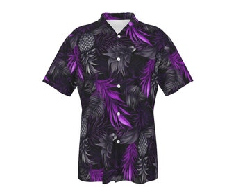 Upside Down Pineapple Swingers Men&#39;s Hawaiian Shirt With Pocket