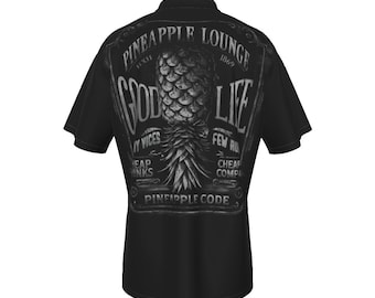Badass Upside Down  Pineapple Hawaiian Shirt With Pocket