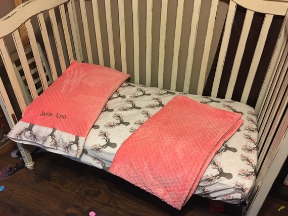 Coral Fawn Toddler Bedding Etsy