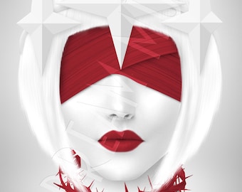 High Priestess Surreal Art Print | Dark Fantasy Portrait | Gothic Symbolic Wall Art