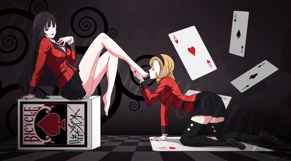 Yumeko Jabami gambling school, kakegurui, anime manga girl | Poster