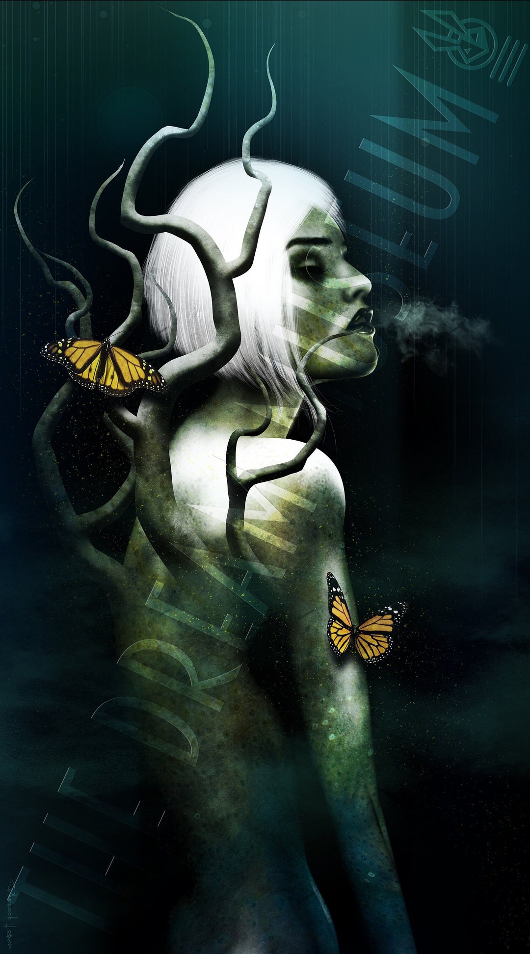 Forest Woman Art Print: Mother Nature, Butterfly, Green Tree - Etsy
