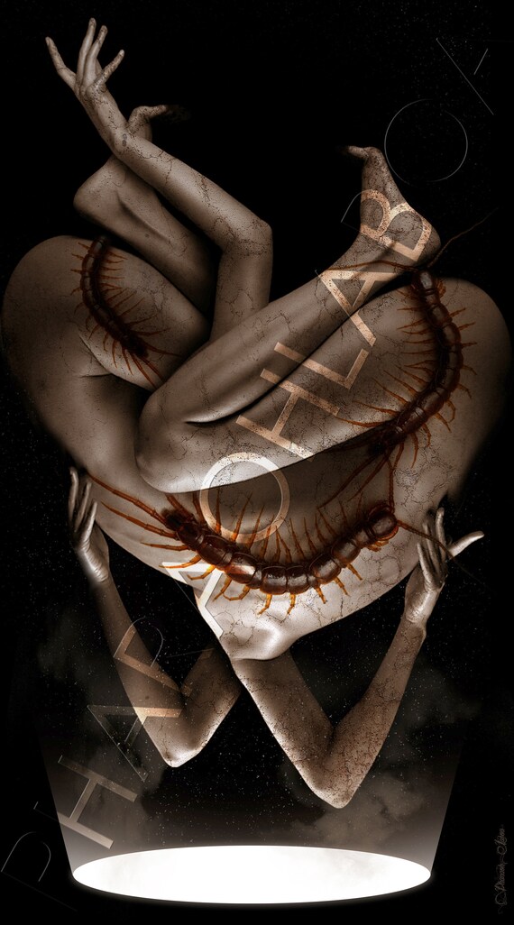 Art Print Metal Canvas Centipede Disturbing Tortured Soul Etsy