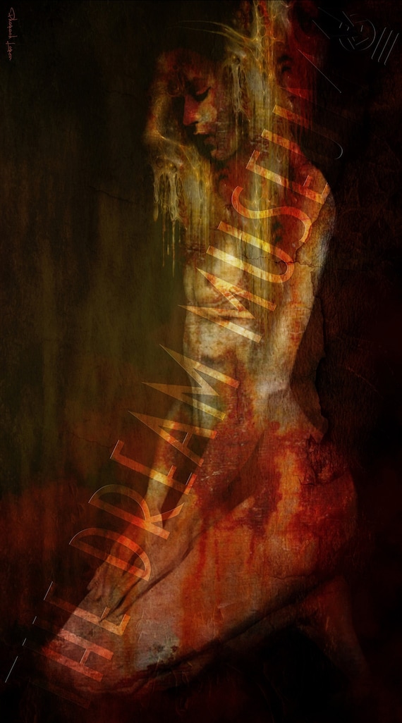 Abstract Woman Art Print: Macabre Horror Artwork, 