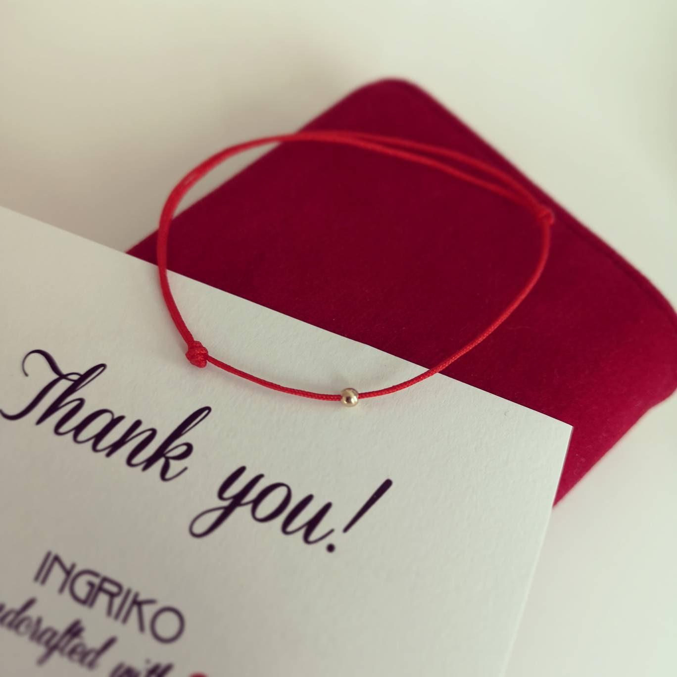 Red String Bracelet String of Fate 14K Solid Gold Bead Etsy Canada