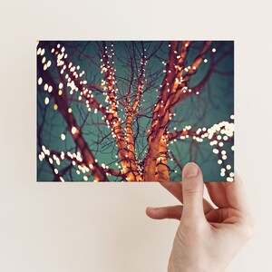 Postkarte Lichterbaum, Weihnachtskarte, festliche Grußkarte