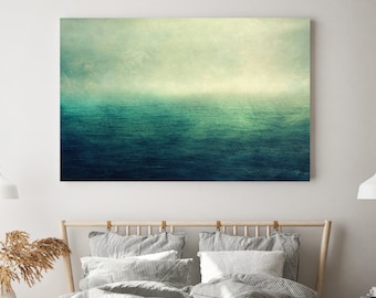 Sea Canvas Print Photography Abstract Nature Photography Vintage Blue Canvas Canvas Birthday Gift Office Living Room Bedroom