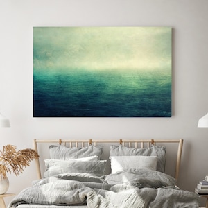 Sea Canvas Print Photography Abstract Nature Photography Vintage Blue Canvas Canvas Birthday Gift Office Living Room Bedroom image 1