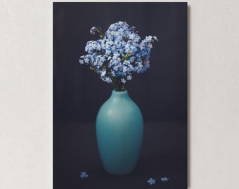 Postcard forget-me-nots, flowers, photo postcard, greeting card, gift card, sympathy card