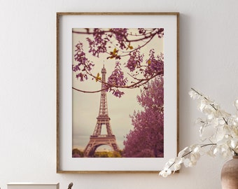 Paris Foto, Eiffelturm, Reisefotografie, Fotodruck, Kunstdruck, Frühling, Vintage, retro, Dekoration, Wohnzimmer, Schlafzimmer, Büro