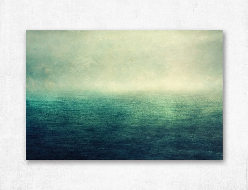 Sea Canvas Print Photography Abstract Nature Photography Vintage Blue Canvas Canvas Birthday Gift Office Living Room Bedroom image 4