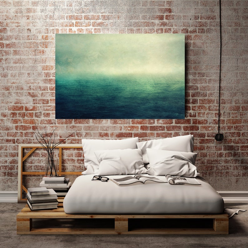 Sea Canvas Print Photography Abstract Nature Photography Vintage Blue Canvas Canvas Birthday Gift Office Living Room Bedroom image 2