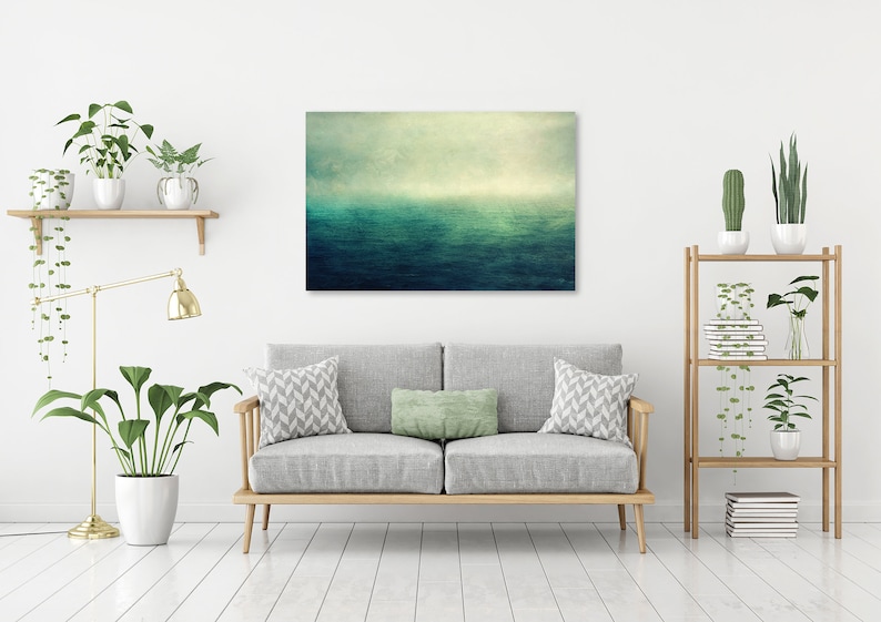 Sea Canvas Print Photography Abstract Nature Photography Vintage Blue Canvas Canvas Birthday Gift Office Living Room Bedroom image 7