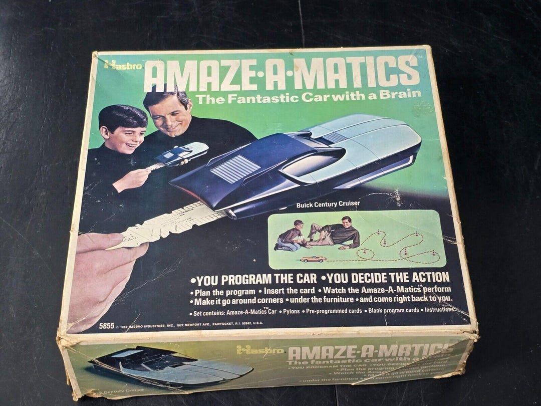 その他 Hasbro AMAZE A MATICS 1969 Amaze-A-Matics Pre RC Toy Car Brain Punch Card Hasbro