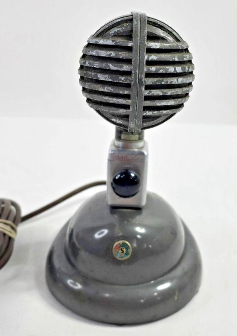 Micrófono Shure 708A Crystal vintage con soporte S36 y conmutador A85C. ¡Tiene sonido! imagen 2