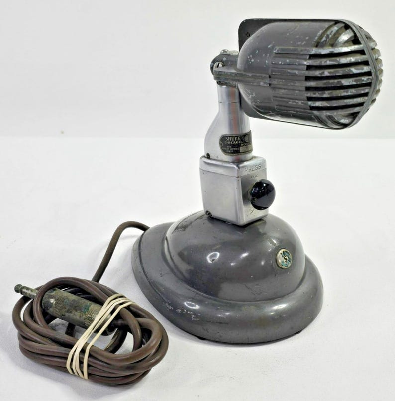 Micrófono Shure 708A Crystal vintage con soporte S36 y conmutador A85C. ¡Tiene sonido! imagen 1