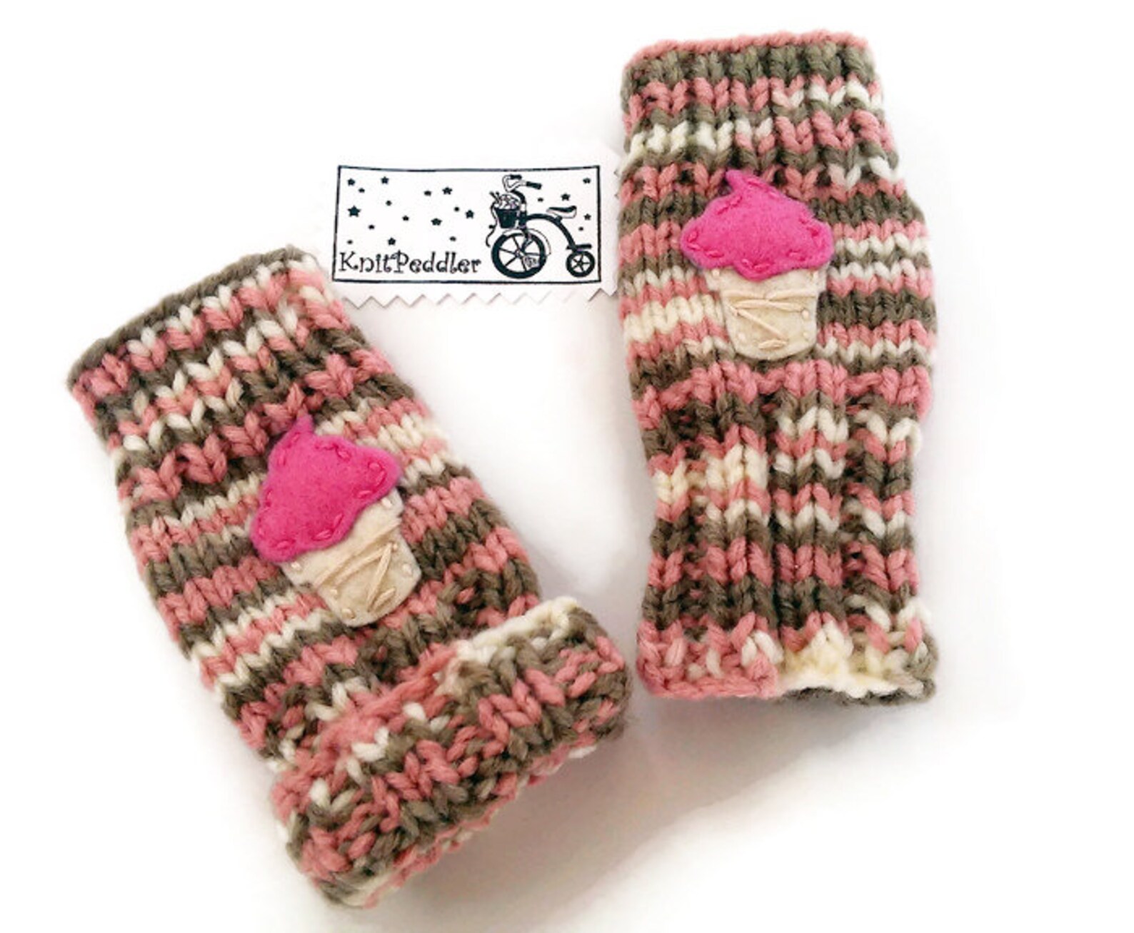 Toddlers Fingerless Gloves Ice Cream Cone Gloves Neapolitan Etsy