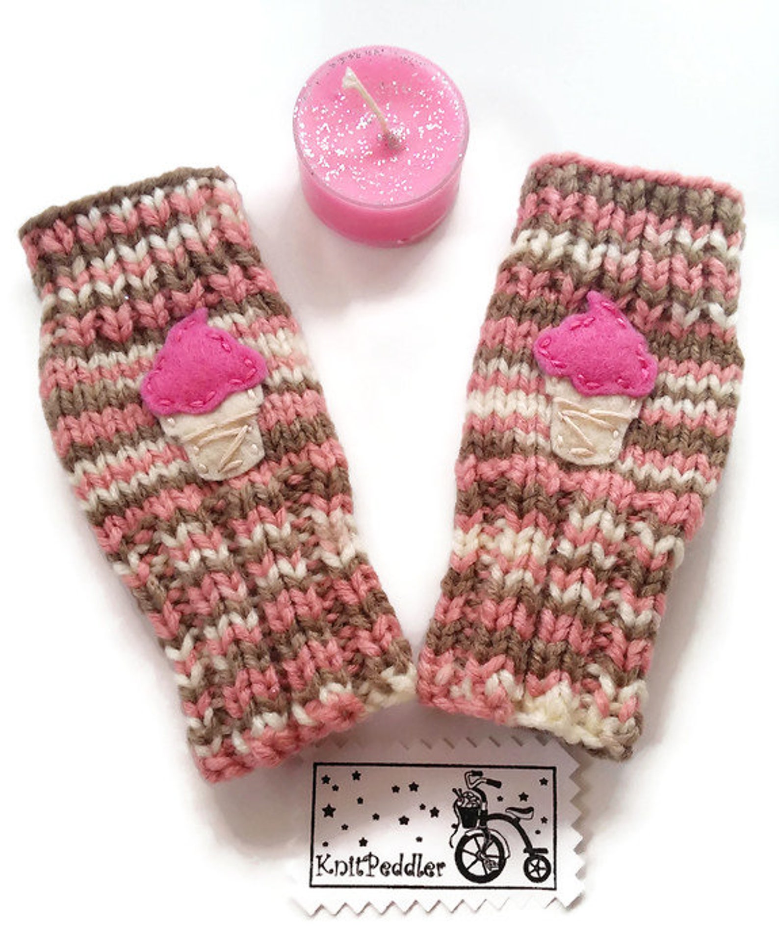 Toddlers Fingerless Gloves Ice Cream Cone Gloves Neapolitan Etsy