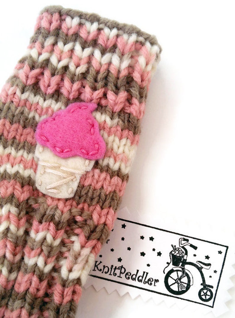 Toddlers Fingerless Gloves Ice Cream Cone Gloves Neapolitan Etsy