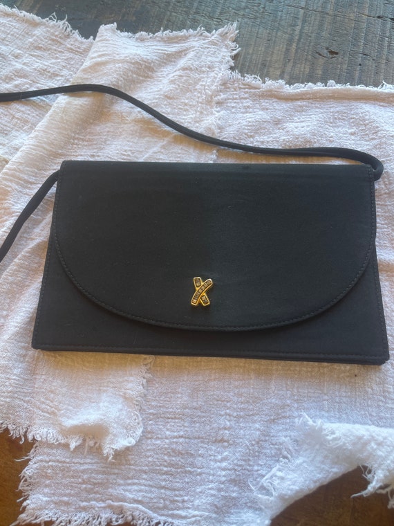 Vintage  Paloma Picasso Black Satin Envelope purse