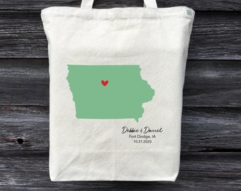 Reusable University of Iowa Grocery Bags or Iowa Hawkeyes Shopping Bags Natural Cotton