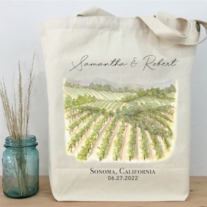 Vineyard Wedding Tote, Winery Wedding, Wine Country Wedding Tote, Napa Valley Wedding, Sonoma Wedding, Vineyard Wedding Welcome Bag