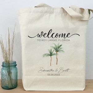 Destination wedding beach bags, personalized wedding welcome bags