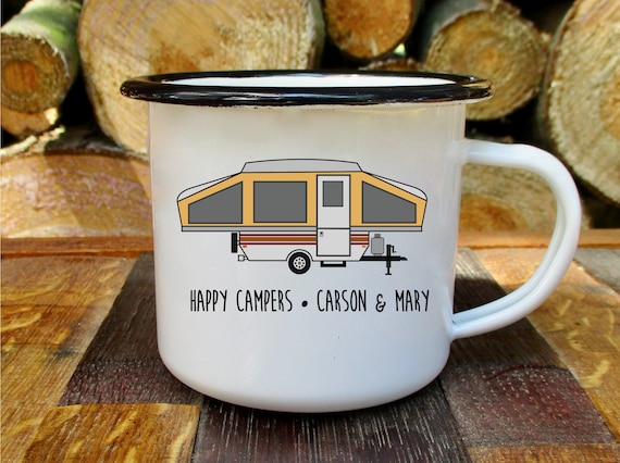 Mini Enamel Camping Coffee Mugs 4 Oz Metal Small Classic Portable