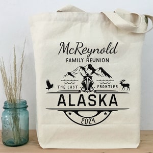 Personalized Alaska Cruise Tote Bag, Family Vacation Reunion