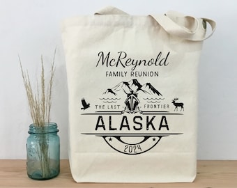 Personalized Alaska Cruise Tote Bag, Family Vacation Reunion