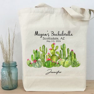 Personalized Tote, Desert Bachelorette Party, Cactus Tote, Bachelorette Party Tote, Scottsdale Bachelorette, Palm Springs Bachelorette