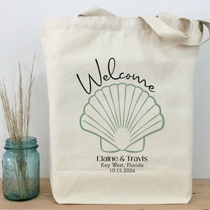 Wedding Welcome Bag, Beach Welcome Tote, Seashell Welcome Bag, Beach Wedding, Florida Wedding, Hawaii Wedding Tote, House Guest Welcome Bag
