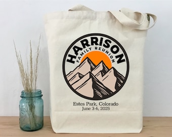 Personalized Mountain Family Reunion Tote, Vacation Travel Bag
