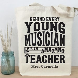 Music Teacher Tote, Music Teacher Gift, Teacher Appreciation Gift, Band Teacher Gift, Personalized Teacher Tote, Choir Teacher Gift