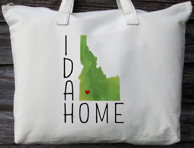 Idaho Tote State Tote Idaho Home Tote Boise Tote I love Idaho Tote Boise Idaho Idaho Cotton Canvas Tote Market Tote