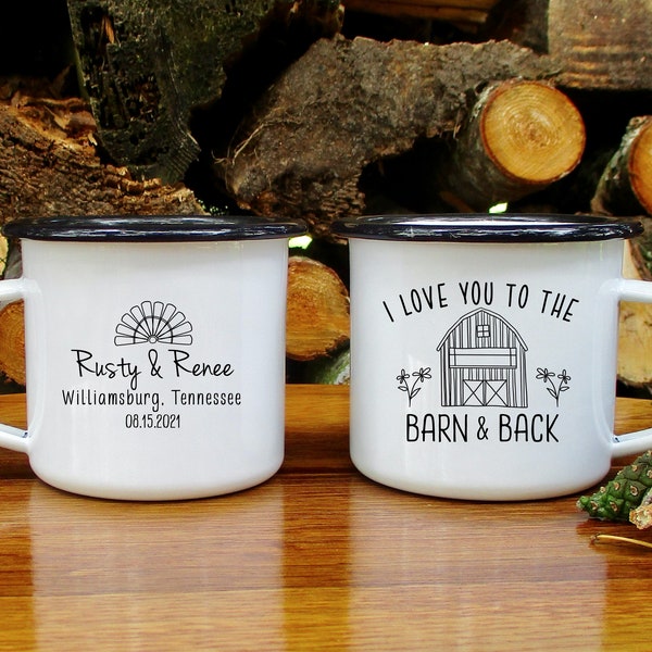 Barn Wedding Mug, Farm Wedding Mug, I Love You To The Barn and Back, Country Wedding Mug, Wedding Guest Gift, Wedding Favor, Wedding Gift