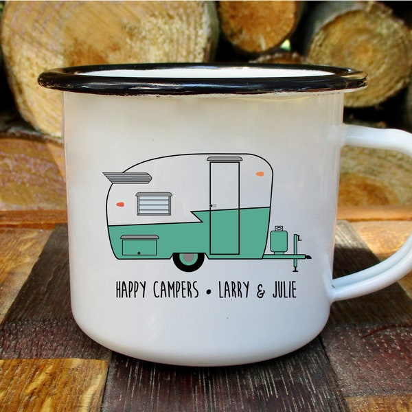 Camper Coffee Mug, Personalized Vintage Camper Mug, Camp Trailer Mug, Camp Mug, Gift for Campers, Camper Kitchen, Vintage Camper Mug