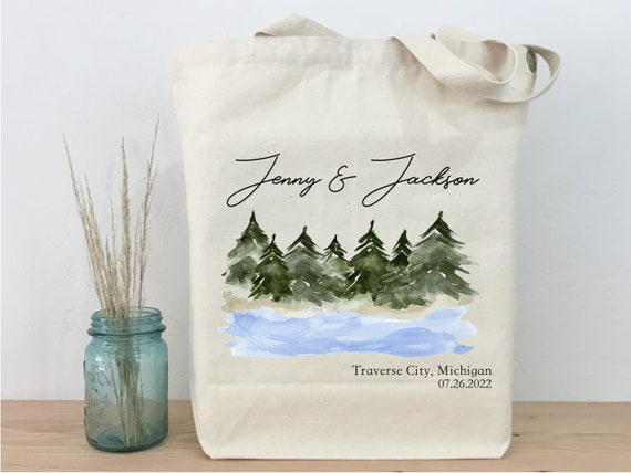 Lake Wedding Tote, Wedding Welcome Bag, Lake Side Wedding, Wedding