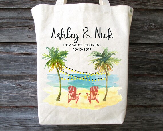 Destination Wedding Tote Bag Palm Tree Wedding Tote Wedding Etsy