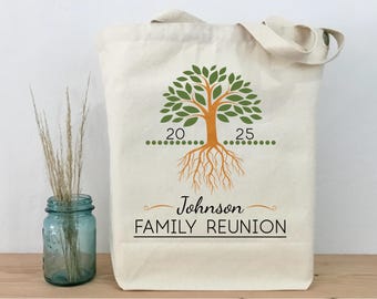 Personalized Family Reunion Tree Tote, Cotton Canvas