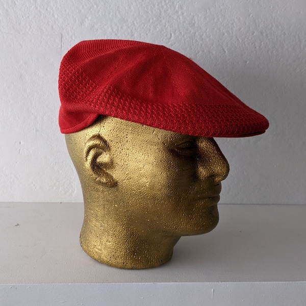 90's Kangol Ventair Golf Cap/ Vintage Newsboy Hat/ Red