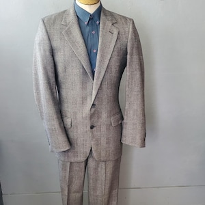 Vintage Palm Beach Men&#39;s 2 Piece Suit/ Glen Plaid Wool Suit/ Prince of Wales