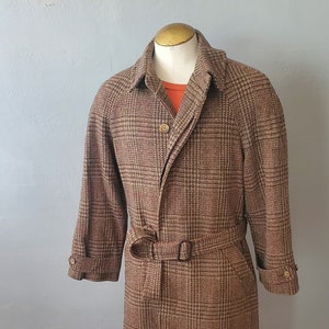 80s Stanley Blacker Wool Glen Plaid Trenchcoat - Vintage Size 46