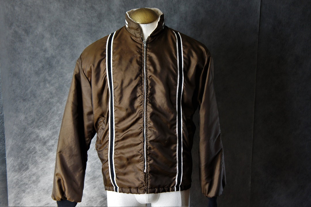 Jack Rider Cloth Sherpa Lined Nylon Cafe Racer Jacket/ Scupper-jack by Jack Hyman/ 1970s ...