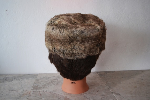 50's Fur Pill Box Hat/ Vintage Rabbit Fur Hat/ Wo… - image 5