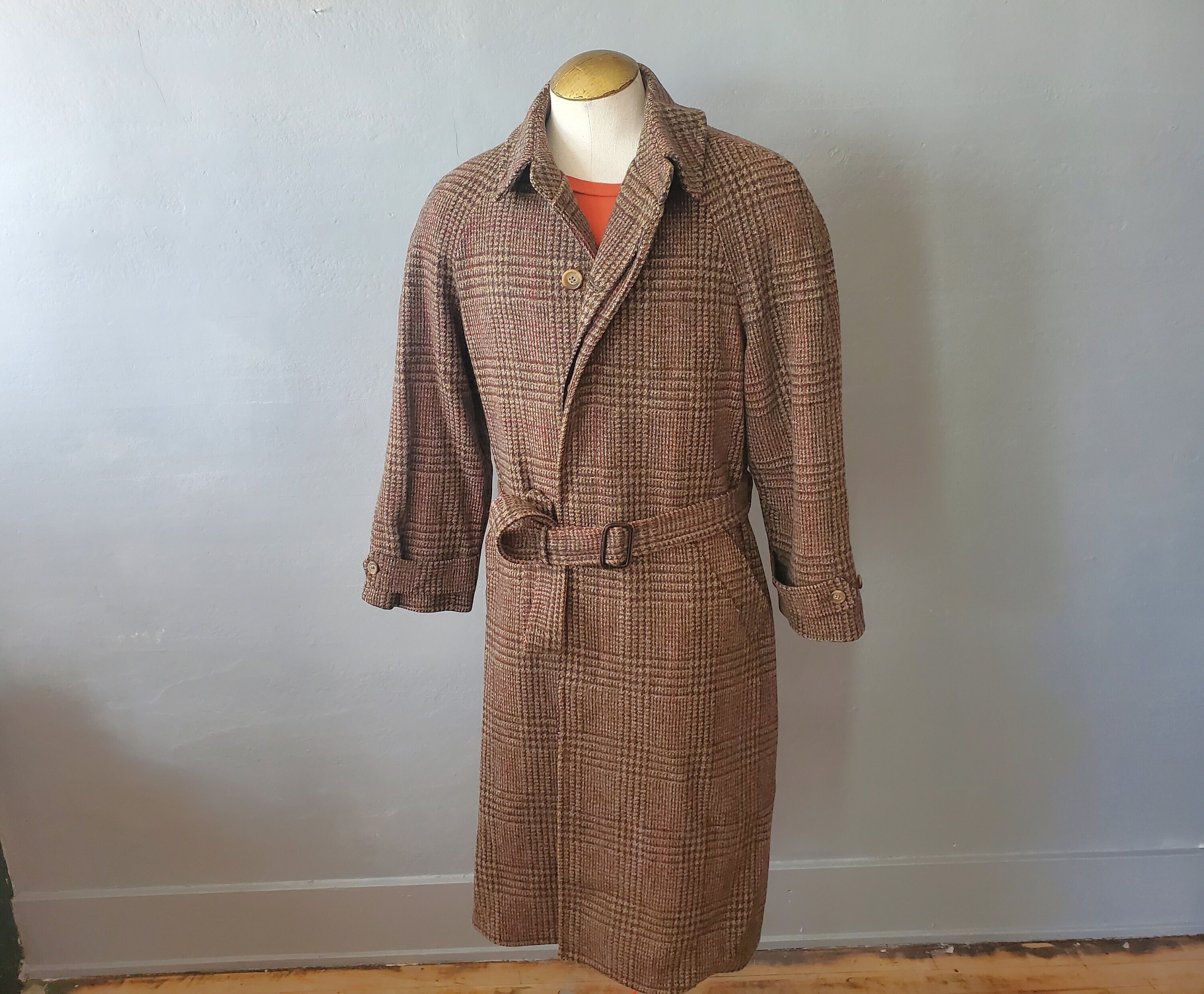 Jones New York Vintage Belted Cotton Trench Coat in Olive