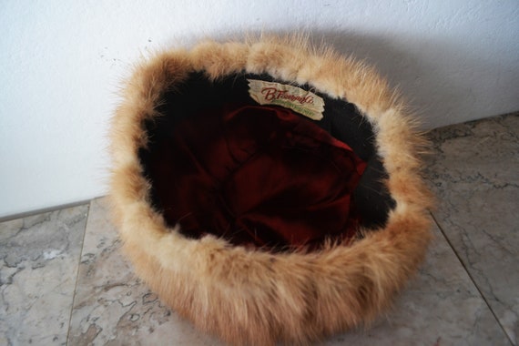 50's Fox Fur Beanie/ Mid Century Fur Hat/ B. Form… - image 8