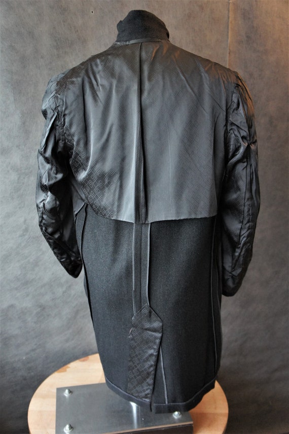 50s Wool Herringbone Banker's Coat/ Topcoat/Size … - image 10